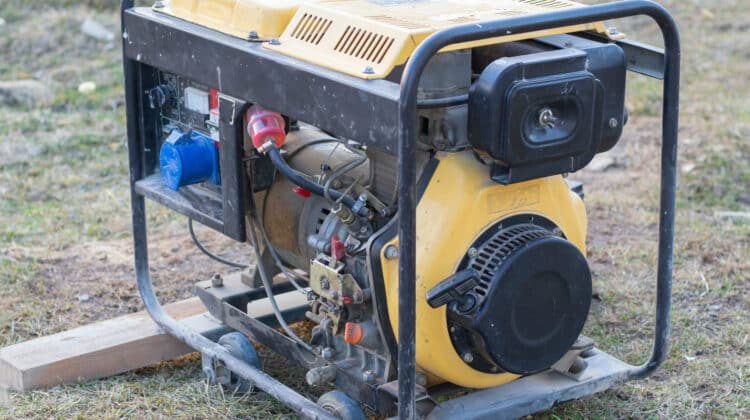 A gasoline powered generator that produces current Backup or emergency power source