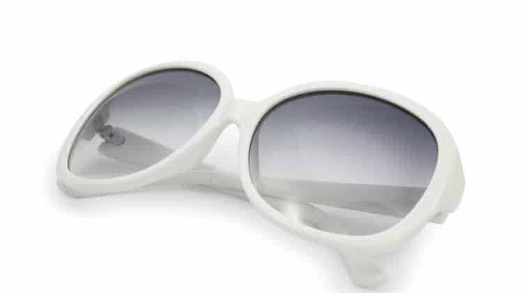 white sunglasses on white background