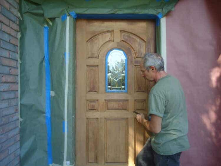 refinishing exterior wood door