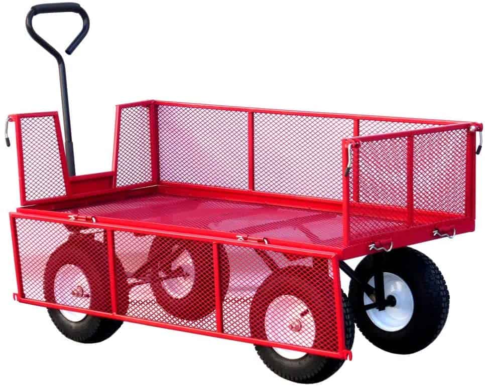 LiftMate Heavy Duty Garden Trailer with Folding Sides