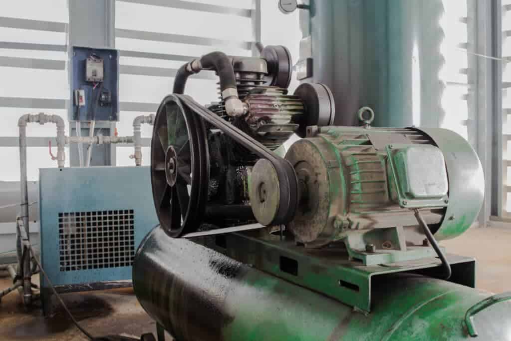 The Motor and Pulley on air compressor