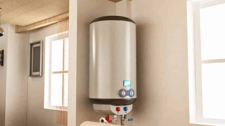 Water heater hanging on the wall