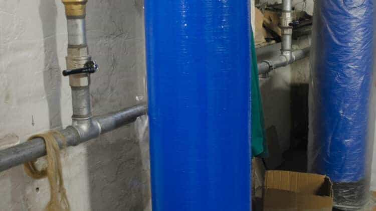 View of water softeners in industrial plant
