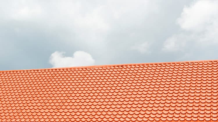 Roof tiles texture background Ceramic tiles pattern in row