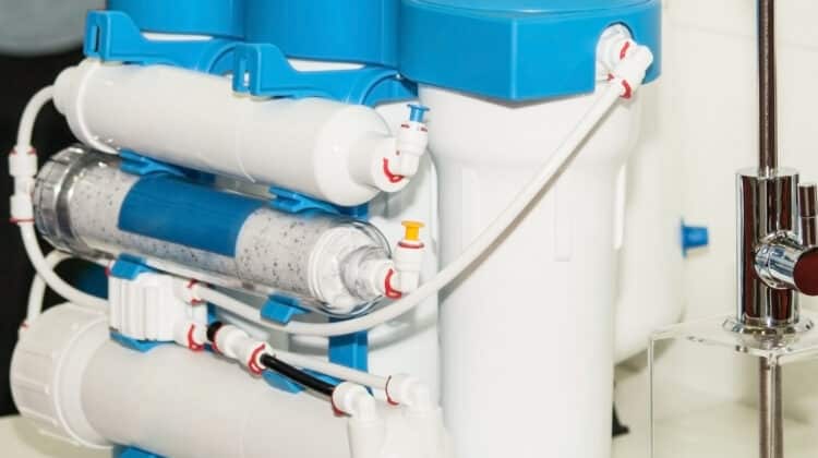 A domestic water purification system with a reverse valve The valve is a component of the filtration system