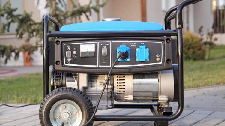 Gasoline powered portable generator at home