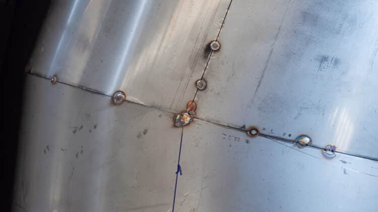 Tack welding of stainless steel ducting Tack welds are small and temporary welds that hold parts together ready for final welding