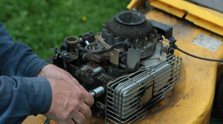 repairing lawn mower engine