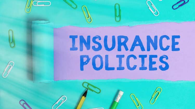Handwriting text Insurance Policies. Concept meaning Documented Standard Form Contract Financial Reimbursement