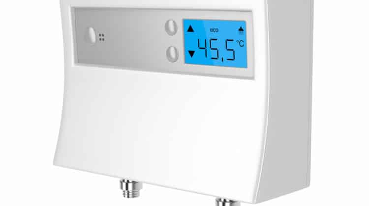 Tankless water heater with digital water temperature controller
